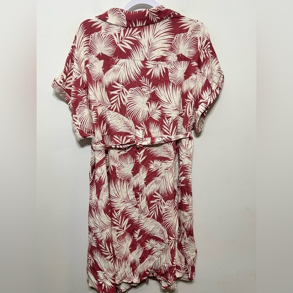 New! Torrid Shaded Palms Tropical Button Up Belted Dress - Picture 9 of 13